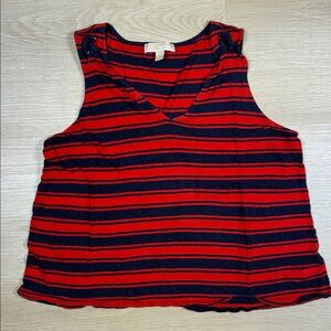 MICHAEL Michael Kors Red Navy Striped Tank Top